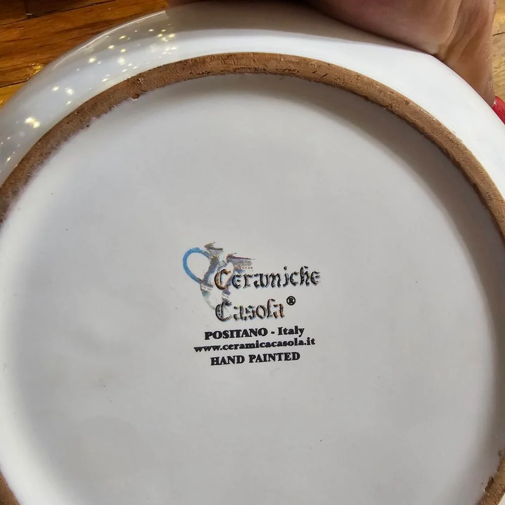 Ceramiche Casola Dinnerware Set of 7 White Yellow Blue
